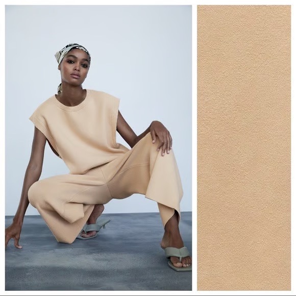 Zara- Knit Elegant Tan SET BNWT - Picture 2 of 15